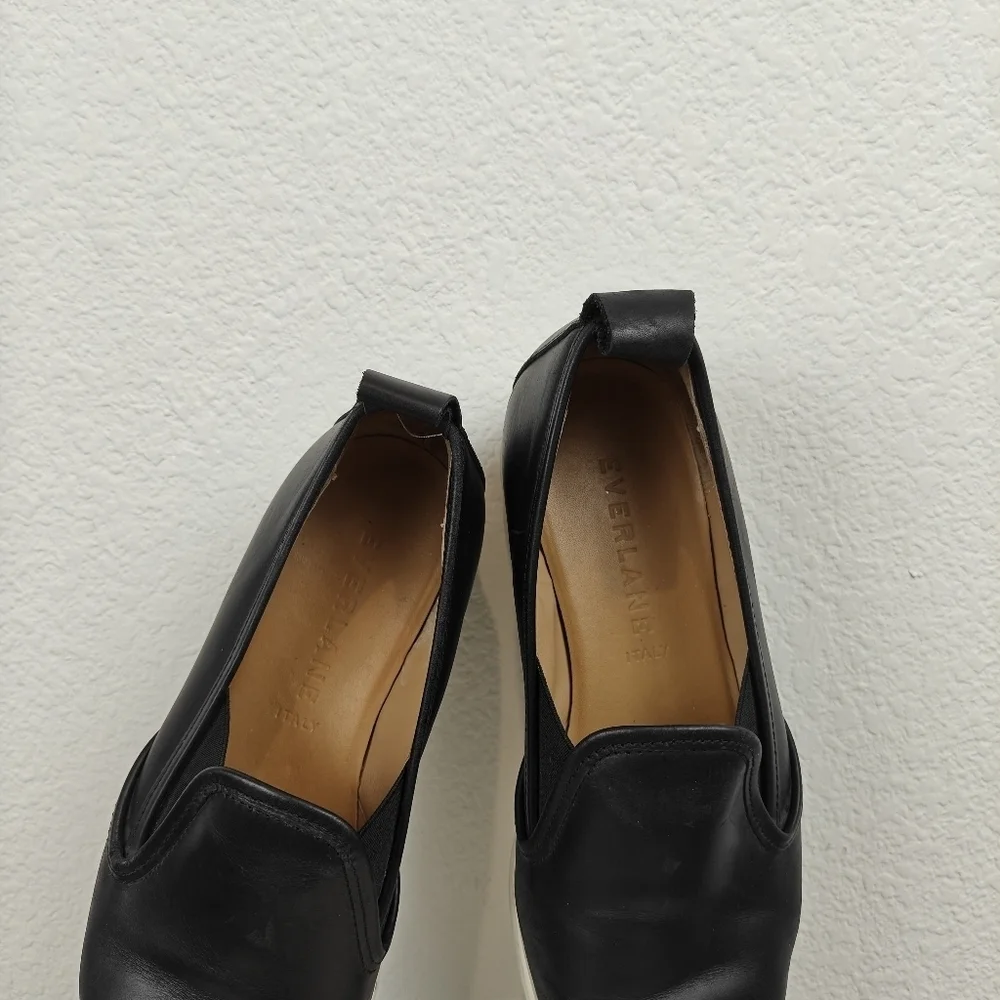 Everlane Mens Street Loafer Shoes Black Pointed Toe Low Top Slip Ons 8.5